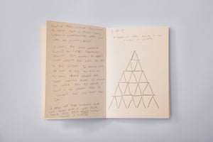 James Leonard journal page from A Kiss for Luck with house of cards drawing.