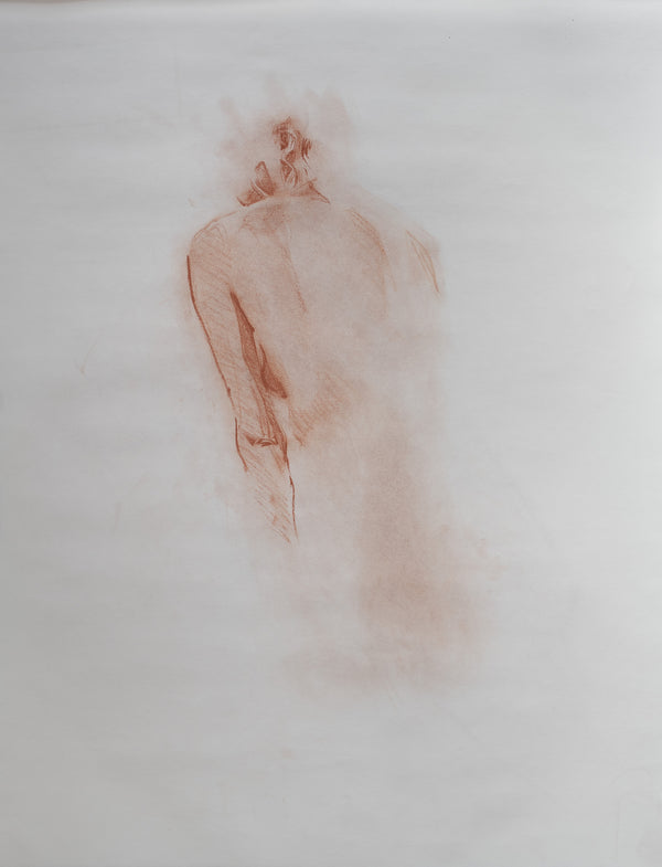 James Leonard - Figure drawing of nude woman's back