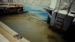 James Leonard - meditative video of dock fixtures and the wake from the Governors Island Ferry