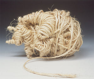 James Leonard - Detail image of a heart from Lunar Phases, made from bailing twine 