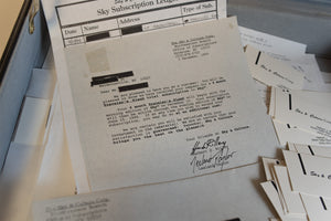 James Leonard - Paper ephemera from Sky & Culture, including sky subscription ledger and signed letter addressed to a subscriber