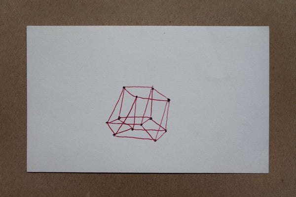James Leonard - 4 and 3-transdimensional cube drawn freehand