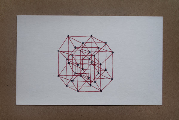 James Leonard - 5 dimensional hypercube drawn on index card
