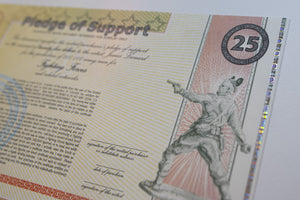 James Leonard - Detail of hologram printed on the edge of each Warbonds Certificate