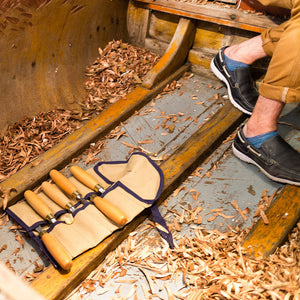 Carving knives inside a boat. Moment in an artwork. . Photo credit Dexter Miranda.