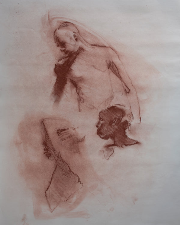 James Leonard - Conte figure drawing of a black man