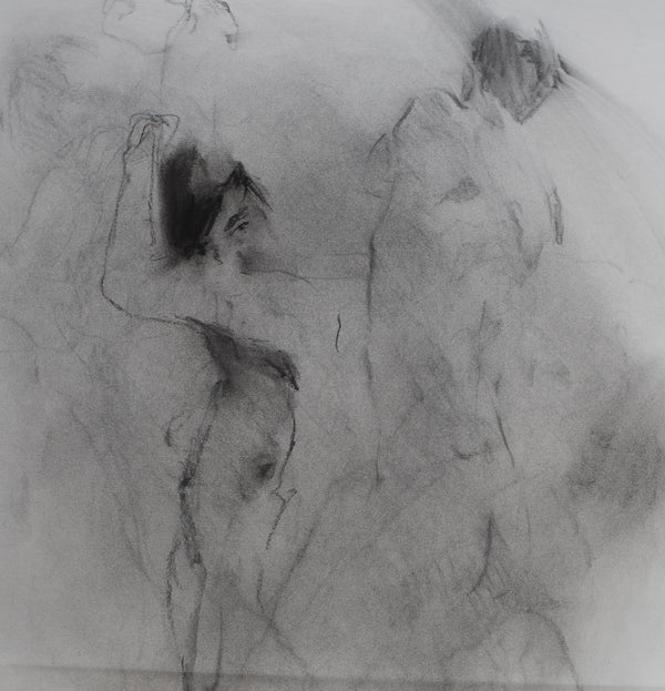 James Leonard - Figure drawing of man peeking over bicep