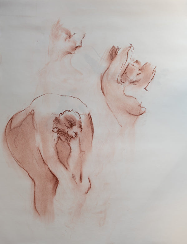 James Leonard - Figure drawing of curvy nude woman