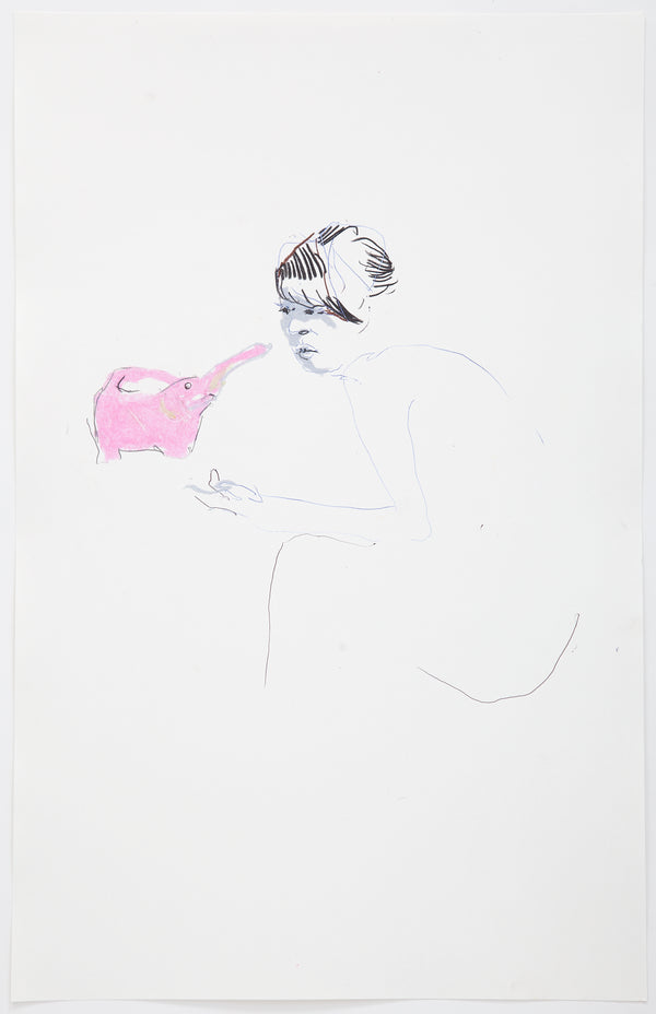 James Leonard - Woman with pink elephant watering can
