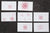 James Leonard - Image of seven white index cards with Hypercubes as Mandala drawings in red ink, ranging in complexity 