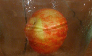 James Leonard - Detail of a fresh peach, photographed at the beginning of Lockdown installation