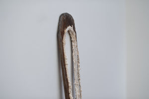 James Leonard - Detailed side image of Untitled Oar no. 4, showing the edge where lye has eaten through 
