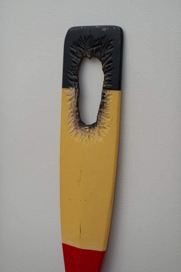James Leonard - Paddle of Untitled Oar no. 3 which has been carved through and its edges charred
