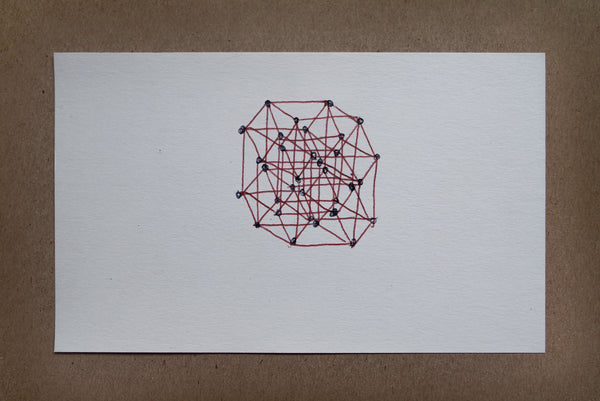 James Leonard - Freehand ink drawing of a 5-dimensional hypercube