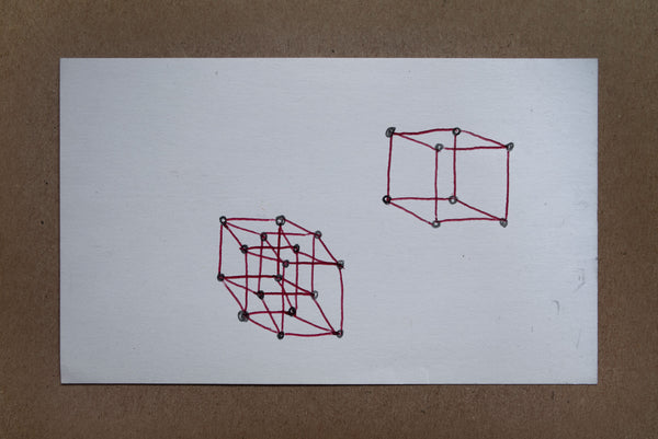 James Leonard - Drawing of both a 3-dimensional and 4-dimensional cube