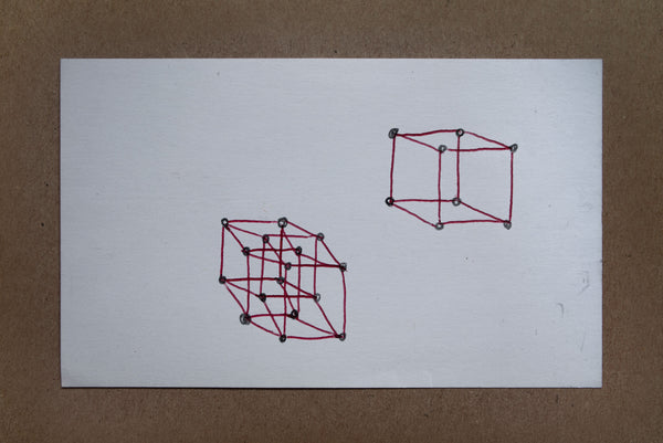 James Leonard - Drawing of both a 3-dimensional and 4-dimensional cube
