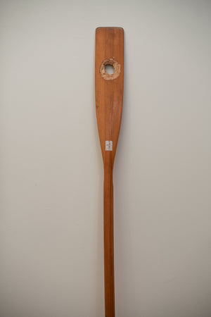 James Leonard - Image showcasing the length of Untitled Oar no. 1, which has a small white painted square at the neck
