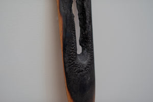 James Leonard - Detail of burnt wood scaling effect at the paddle base of Untitled Oar no. 5