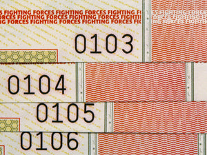 James Leonard - Detail of serial numbers printed on Warbonds Certificates